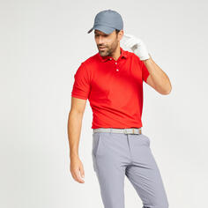 Мужская футболка-поло для гольфа - WW500 красная INESIS, огненно-красный