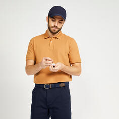 Мужская рубашка-поло с короткими рукавами для гольфа - MW500 Noisette INESIS, орешник