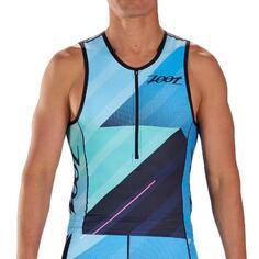 Мужской триатлон с короткими рукавами в спортивном стиле майка для триатлона Cali ZOOT, лазурно-голубой/бирюзово-синий