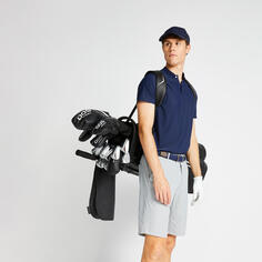 Рубашка поло для гольфа с коротким рукавом WW900 мужская темно-синяя INESIS, темно-синий
