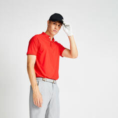 Рубашка поло для гольфа с короткими рукавами WW900 мужская красная INESIS, огненно-красный
