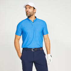 Рубашка поло для гольфа с коротким рукавом WW900 мужская серая INESIS, галька серый