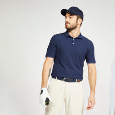 Рубашка поло для гольфа с короткими рукавами WW500 мужская темно-синяя INESIS, темно-синий