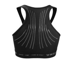 Спортивный бюстгальтер/топ женский для бега и фитнеса с защитной лентой черный R-EVENGE, черный