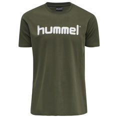Хлопковая футболка с логотипом Hmlgo S/S Футболка S/S Мужчины HUMMEL, камуфляж/хаки/хаки