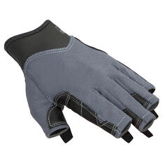 Перчатки парусные женские/мужские полурукие 500 темно-серые TRIBORD, серый асфальт/черный/угольно-серый