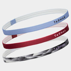 Набор резинок для волос баскетбольные женские фиолетовые красные черные/белые TARMAK, белый/красный/голубой