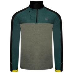 Мужская флисовая куртка Power Up II для фитнеса с молнией на половину длины - бледно-зеленая DARE 2B, светлый хаки/лиственнично-зеленый/берлинский синий
