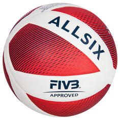 Мяч волейбольный V900 белый/красный ALLSIX, красный