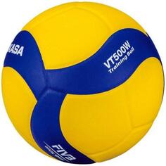 Мяч волейбольный Mikasa VT500W, желтый/синий/желтый