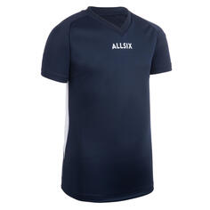 Волейбольная футболка для мальчиков V100 темно-синяя ALLSIX, темно-синий/белый