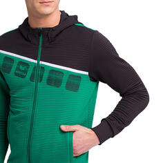 Спортивная куртка с капюшоном 5-C ERIMA, зеленый/черный