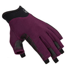 Парусные перчатки женские/мужские до половины руки 500 фиолетовые TRIBORD, слива/черный