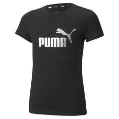 Молодежная футболка с логотипом Essentials+ PUMA, черный