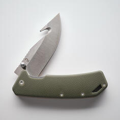 Нож складной охотничий 8 см с крючком AXIS 80 зеленый SOLOGNAC