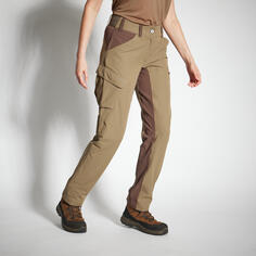 Охотничьи брюки LADIES 500 легкие, дышащие, коричневые SOLOGNAC