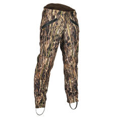 Охотничьи штаны / дождевики 500 теплый камуфляж тростниковый SOLOGNAC, разноцветный/кофейно-коричневый