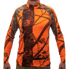 Охотничья рубашка с длинными рукавами 500 дышащая, камуфляж/ оранжевый SOLOGNAC, неоновый оранжевый psa
