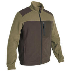 Охотничья куртка флисовая куртка 500 переработанная двухцветная коричневая SOLOGNAC, кора коричневая/кофейно-коричневая
