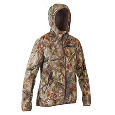 Охотничья куртка/дождевик 500 женская малошумная камуфляжная SOLOGNAC, камуфляж