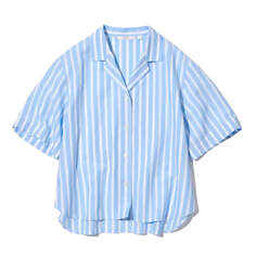 Рубашка Uniqlo Linen Blend Short Sleeve, голубой