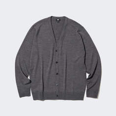 Кардиган Uniqlo Extra Fine Merino, серый