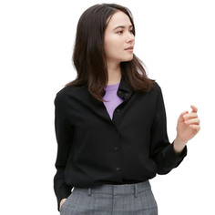 Блузка Uniqlo Viscose Long Sleeved, черный