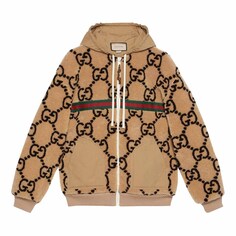 Куртка Gucci Maxi GG Wool Jersey, бежевый/черный