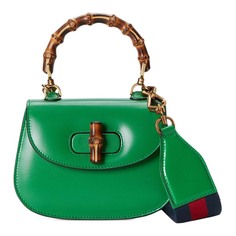 Сумка Gucci Aria Bamboo 1947 Mini Top, зеленый