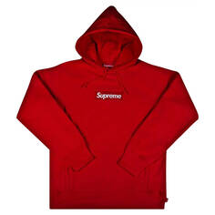 Толстовка Supreme Box Logo Hooded, красный