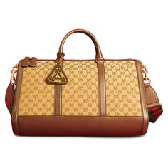 Спортивная сумка Gucci x Palace Triferg Canvas GG-P With Embossing, бежевый/коричневый
