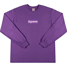Лонгслив Supreme Box Logo, фиолетовый
