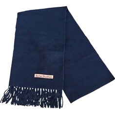 Шарф Acne Studios Wool Fringe, темно-синий