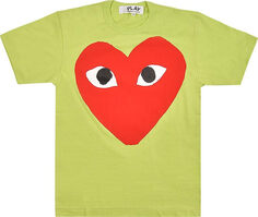 Футболка Comme des Garçons PLAY Pastelle Red Logo T-Shirt &apos;Green&apos;, зеленый