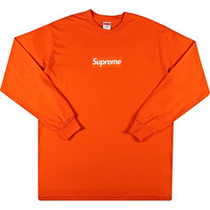 Лонгслив Supreme Box Logo, оранжевый