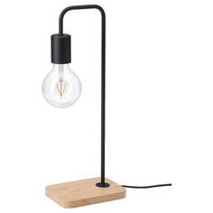 Настольная лампа Ikea Tvarhand, черный/бамбук
