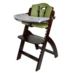 Деревянный стульчик для кормления Abiie Beyond, красно-коричневый/зеленый