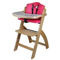 Деревянный стульчик для кормления Abiie Beyond, светло-коричневый/розовый