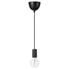 Подвесной светильник с лампочкой Ikea Sunneby / Lunnom, черный/прозрачное стекло