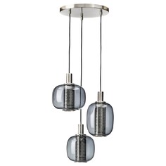 Подвесной светильник Ikea Hogvind 3 Lamps, никелированный/серый стекло