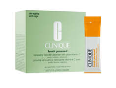 Clinique Обновляющий очищающий порошок Fresh Pressed с растворимым очищающим порошком для лица с чистым витамином С, пакетик 28x0,5 г