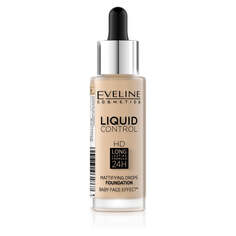 Eveline Cosmetics Liquid Control HD Long Lasting Formula 24H тональная основа с пипеткой 015 Light Vanilla 32 мл