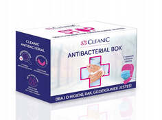 CLEANIC Антибактериальный бокс-набор салфеток 3 упаковки + освежающий гель для рук 50мл + одноразовые защитные маски 2шт