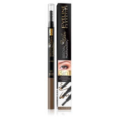 Eveline Cosmetics Brow Styler Многофункциональный карандаш для бровей 3 в 1 01 Средне-Коричневый