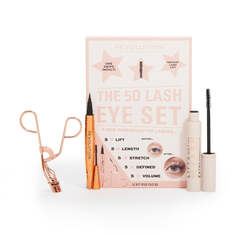 Makeup Revolution The 5D Lash Eye Set Lift &amp; Define 5D Lash Mascara Тушь для ресниц + подводка для глаз Renaissance Flick Pen + щипцы для завивки ресниц из розового золота