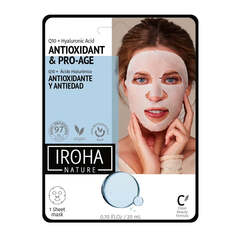 IROHA nature Antioxidant &amp; Pro-Age Tissue Face Mask антивозрастная тканевая маска с коэнзимом Q10 и гиалуроновой кислотой 20мл