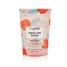 I Love Ароматизированная соль для ванн успокаивающая и расслабляющая Английская роза 500г