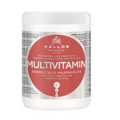 Kallos KJMN Multivitamin Energizing Hair Mask бодрящая маска для волос с экстрактом женьшеня и маслом авокадо 1000мл