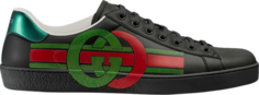 Кроссовки Gucci GG Ace Black Green Red, черный