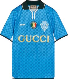 Футболка Gucci x Palace Printed Football Technical Jersey T-Shirt Blue, синий